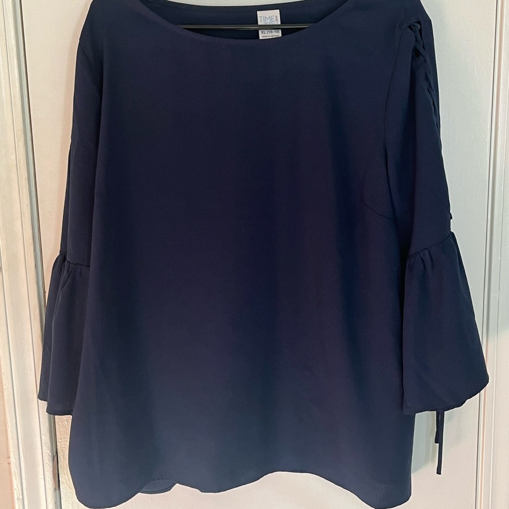 Navy blue,xl, long sleeve blouse